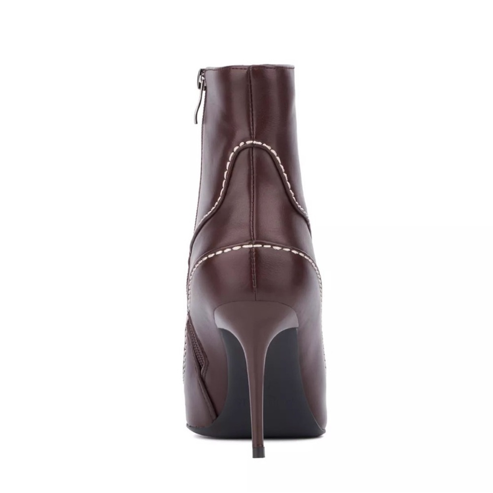 Elegant Torgeis Brown Sophie Bootie heels with Faux fur lining - Picture 5 of 11